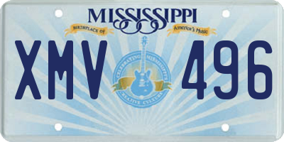 MS license plate XMV496