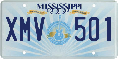 MS license plate XMV501
