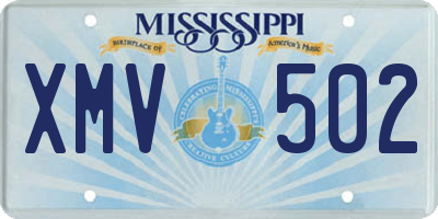 MS license plate XMV502