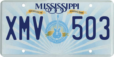 MS license plate XMV503