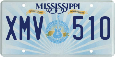 MS license plate XMV510