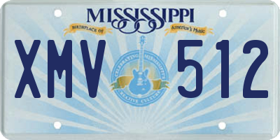 MS license plate XMV512