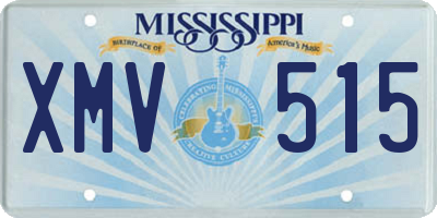MS license plate XMV515