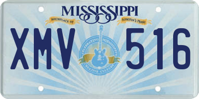MS license plate XMV516