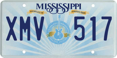 MS license plate XMV517