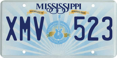 MS license plate XMV523