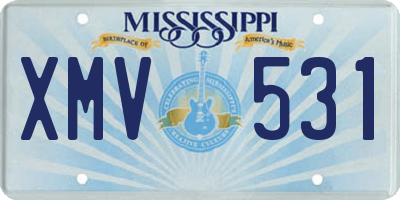 MS license plate XMV531