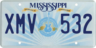MS license plate XMV532