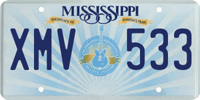 MS license plate XMV533