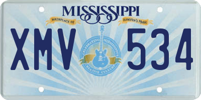 MS license plate XMV534