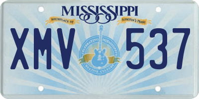 MS license plate XMV537