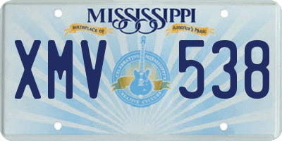 MS license plate XMV538