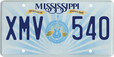 MS license plate XMV540