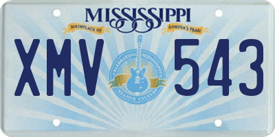 MS license plate XMV543