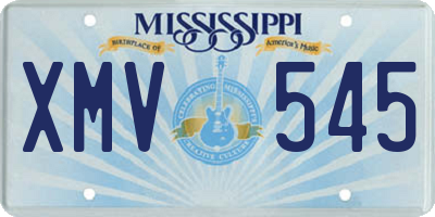 MS license plate XMV545