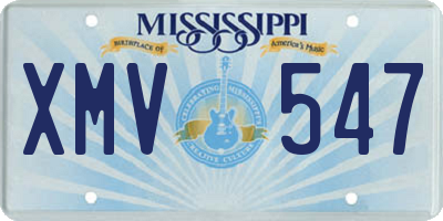 MS license plate XMV547