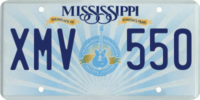 MS license plate XMV550