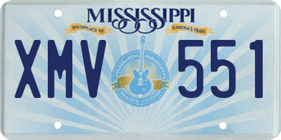 MS license plate XMV551