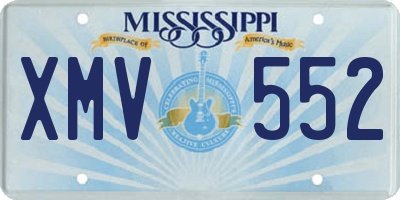 MS license plate XMV552