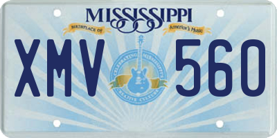 MS license plate XMV560
