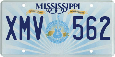 MS license plate XMV562