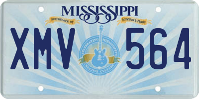 MS license plate XMV564