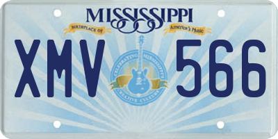 MS license plate XMV566