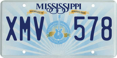 MS license plate XMV578