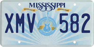 MS license plate XMV582