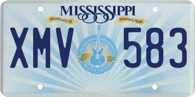 MS license plate XMV583