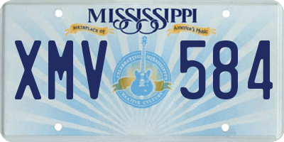 MS license plate XMV584