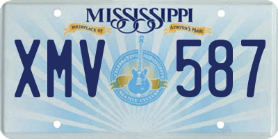 MS license plate XMV587