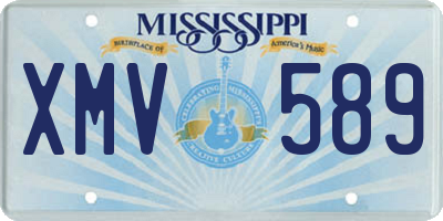 MS license plate XMV589