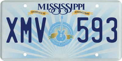 MS license plate XMV593