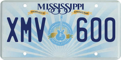 MS license plate XMV600