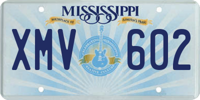 MS license plate XMV602