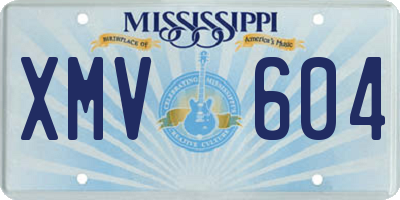 MS license plate XMV604