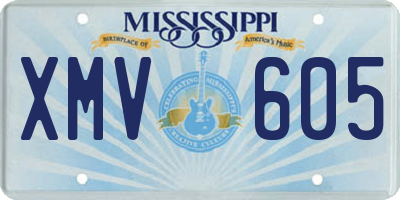 MS license plate XMV605
