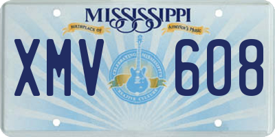 MS license plate XMV608