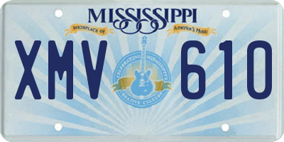 MS license plate XMV610