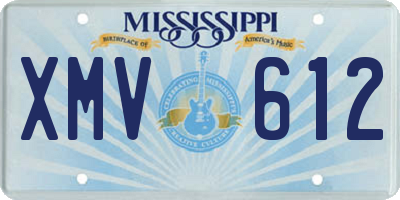 MS license plate XMV612