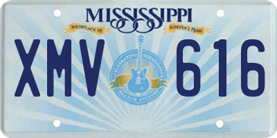 MS license plate XMV616