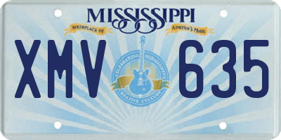 MS license plate XMV635