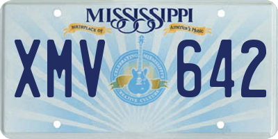 MS license plate XMV642