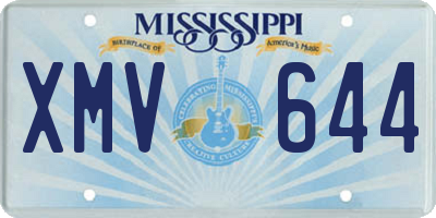MS license plate XMV644