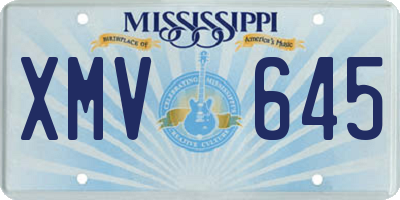 MS license plate XMV645