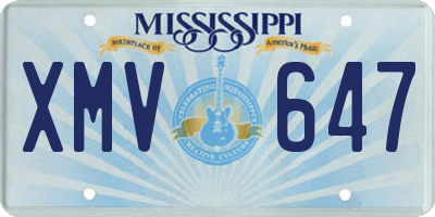 MS license plate XMV647