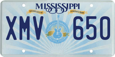 MS license plate XMV650