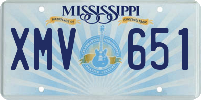 MS license plate XMV651
