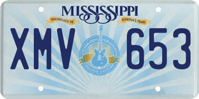 MS license plate XMV653